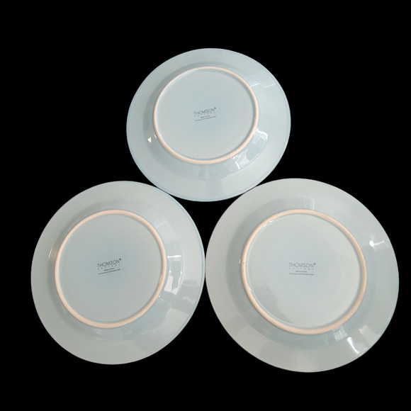 Thomson Pottery Cape Cod Blue Salad Plates Coastal Shells Cottage Set of 3 Mint - Picture 8 of 9